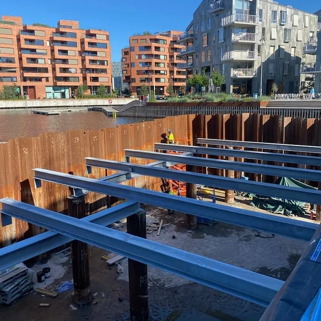 Stålkonstruksjon på Sørenga i Oslo